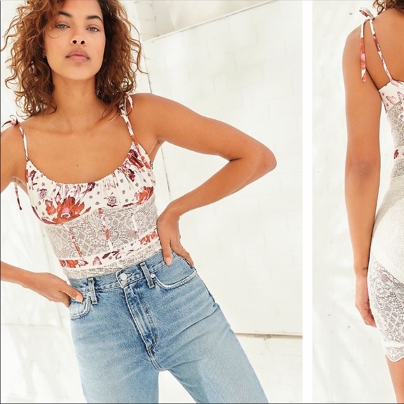 Free People Ivory Lace Romper Bike Shorts - Picture 6 of 7